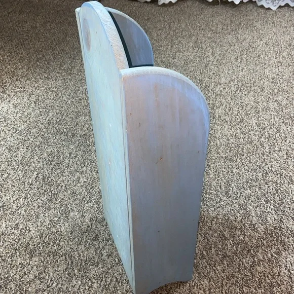 VTG, Blue Birdhouse & Flowers Wall Shelf Decor Handmade Wood And Hand-Painted